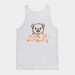 Dog in flowers Tank Top